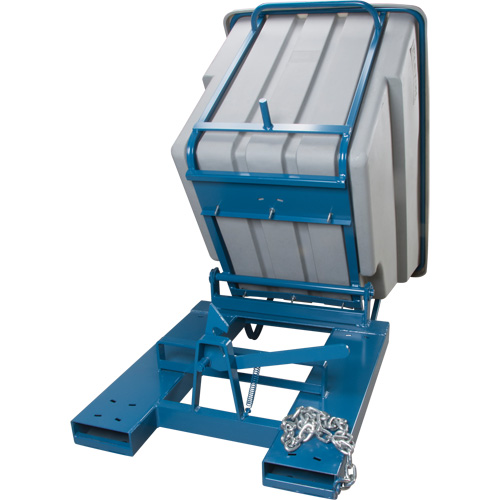 Self-Dumping Hopper, Polyethylene, 1-1/10 cu.yd, Grey Ontario Packaging