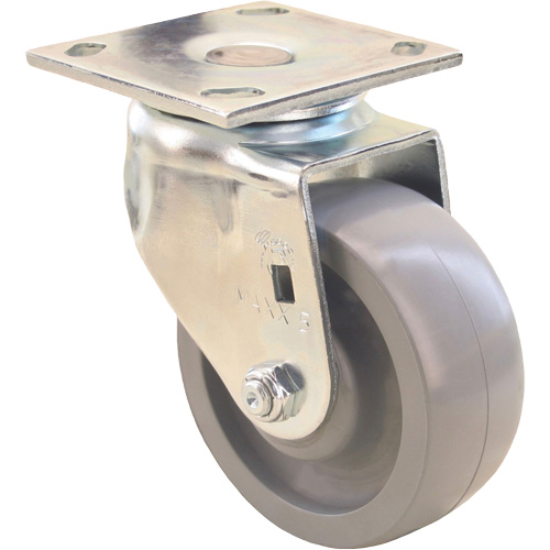 Max9 Directional & Wheel iLock Caster, Swivel with Brake, 6" (152.4 mm), Envirothane Grey-WOW, 1100 lbs. (498.95 kg.) Ontario Packaging