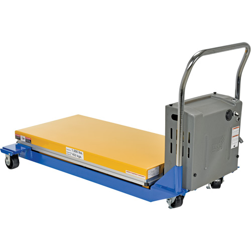 DC Powered & Manual Scissor Lift Table, Steel, 48" L x 24" W, 1000 lbs. Capacity Ontario Packaging