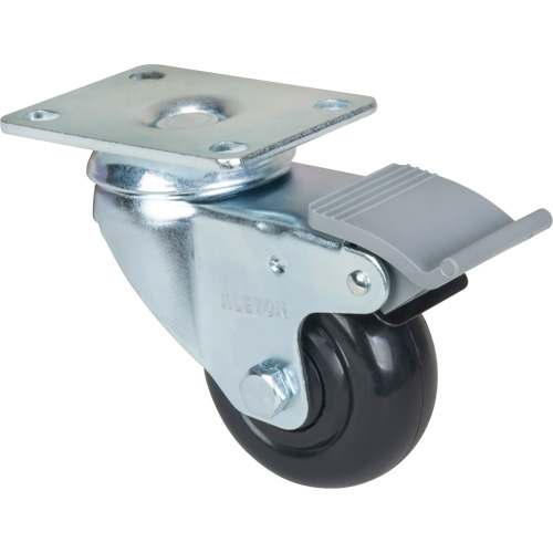 Roulette, Pivotant avec frein, 3" (76,2 mm), Polyol&eacute;fine, 250 lb (113,4 kg) Ontario Packaging