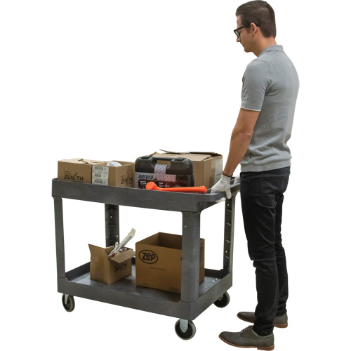 Chariot utilitaire pour l'entretien, 2 tiers, 24-5/8" x 32-1/2" x 40", Capacit&eacute; 550 lb Ontario Packaging