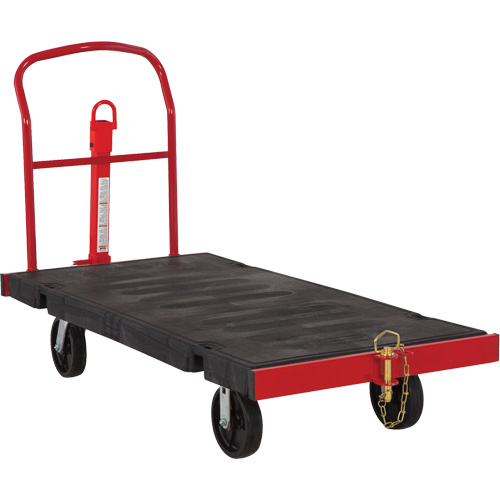 Towable Platform Cart, 64-1/4" L x 30-1/2" W, 2500 lbs. Cap., Polyolefin Wheels Ontario Packaging