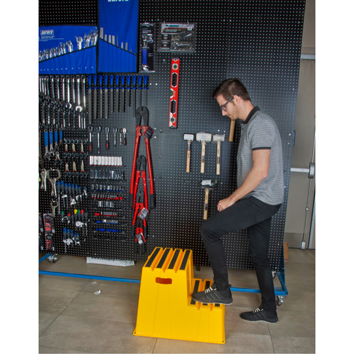 Escabeau industriel, 2 marches, 26" x 22-7/16" x Hauteur 19-11/16" Ontario Packaging