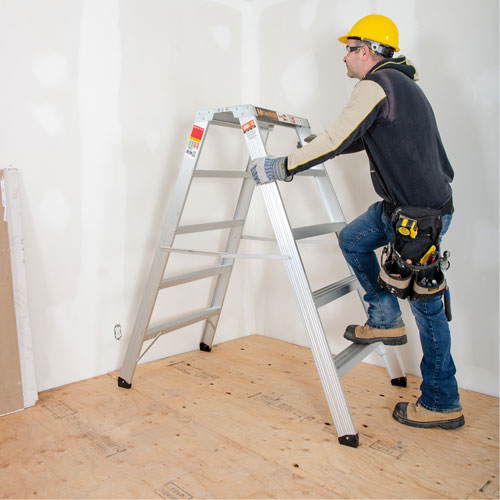 Portable Work-Stand Saw Horse, Aluminum Frame, 12-1/4" D x 56" H Ontario Packaging