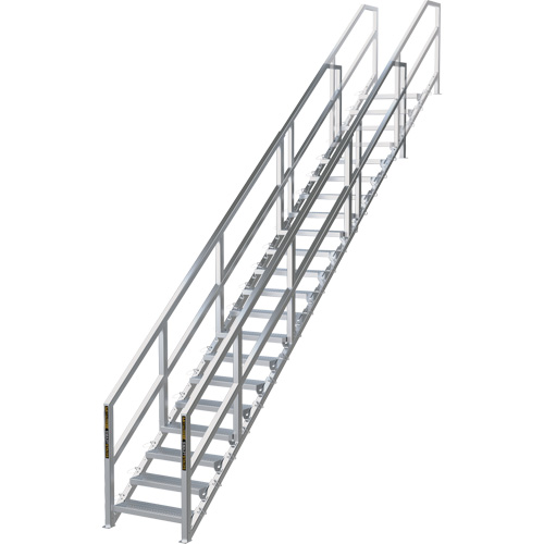 SmartStairs 17-21 Steps Modular Construction Stair System, 157-1/2" H Ontario Packaging