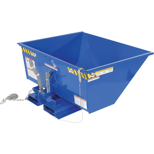 Conteneur autobasculeur en style D &agrave; profil bas, Acier, 1/2 vg³, Bleu Ontario Packaging
