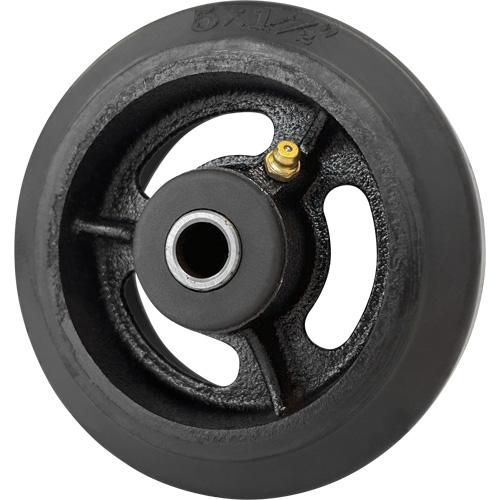 Mold-On Rubber Wheel, 5'' (127 mm) Dia. x 1-1/2" (38 mm) W, 400 lbs. (181 kg.) Capacity Ontario Packaging
