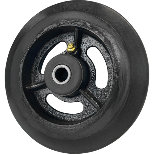 Mold-On Rubber Wheel, 6'' (152 mm) Dia. x 1-1/2" (38 mm) W, 450 lbs. (204 kg.) Capacity Ontario Packaging