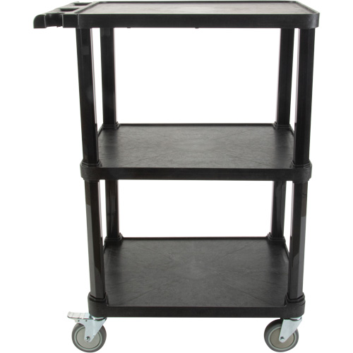 Utility Cart with Flat Shelf, 3 Tiers, 18-1/8" x 37-3/8" x 27-3/4", 330 lbs. Capacity Ontario Packaging