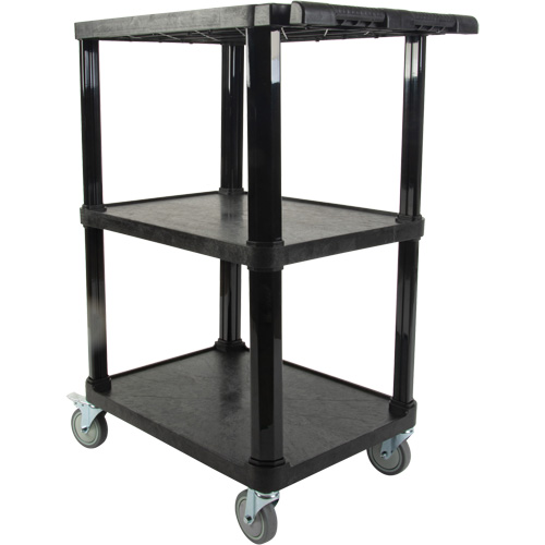 Utility Cart with Flat Shelf, 3 Tiers, 18-1/8" x 37-3/8" x 27-3/4", 330 lbs. Capacity Ontario Packaging