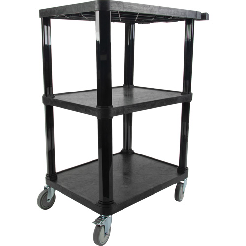 Utility Cart with Flat Shelf, 3 Tiers, 18-1/8" x 37-3/8" x 27-3/4", 330 lbs. Capacity Ontario Packaging