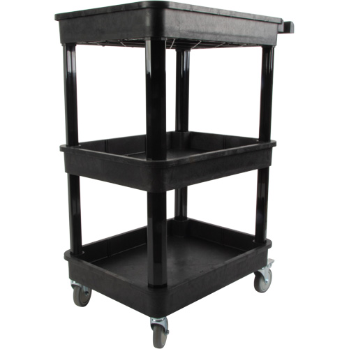 Utility Cart with Deep Lip Shelf, 3 Tiers, 19" x 39-1/2" x 28-1/4", 330 lbs. Capacity Ontario Packaging