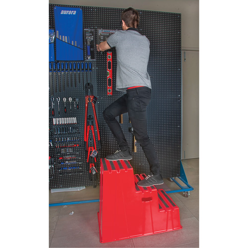 Industrial Step Stool, 3 Steps, 34-13/16" x 22-7/16" x 28-1/2" High Ontario Packaging