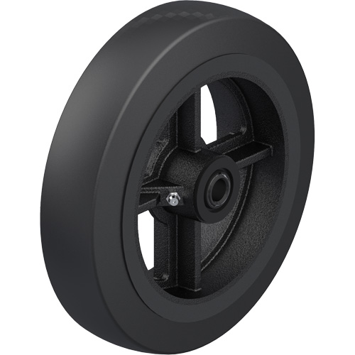 Roue en caoutchouc noir sur noyau en fonte Ontario Packaging