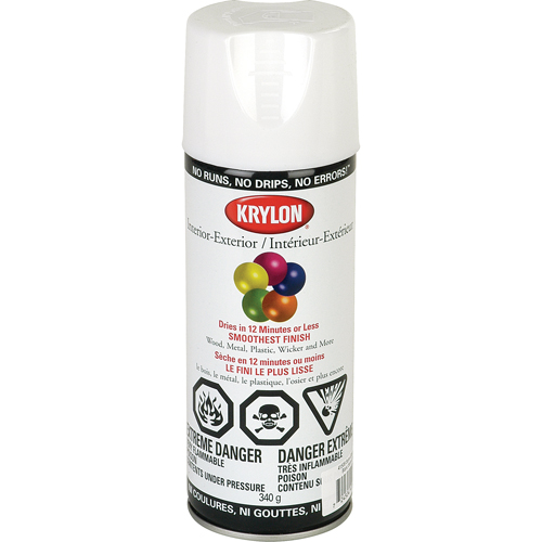 Laque industrielle Acryli-Quik, Blanc, Semi-brillant, 12 oz, Canette a&eacute;rosol Ontario Packaging