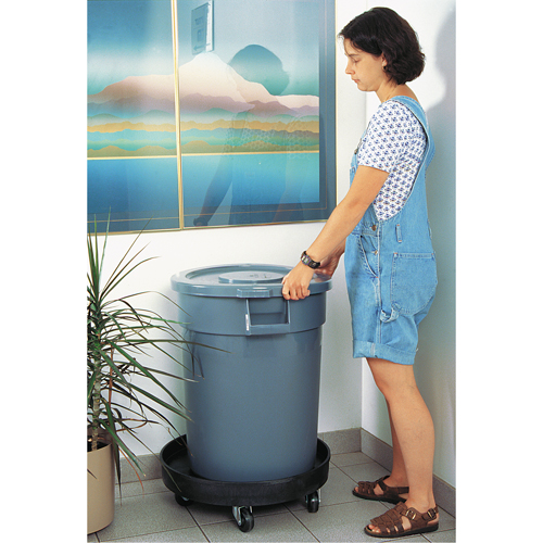 Waste Container Dolly, Polyethylene, Black Ontario Packaging