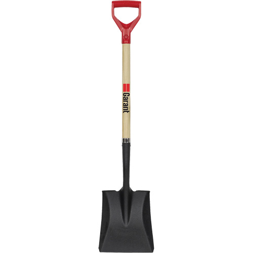 Square Point Shovel, Wood, Tempered Steel Blade, D-Grip Handle, 43-1/2" Long Ontario Packaging