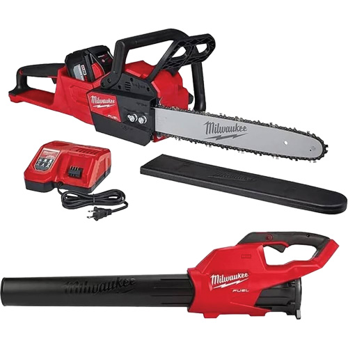 Cordless Chainsaw & Blower Kit, 16", Battery Powered, 18 V Ontario Packaging