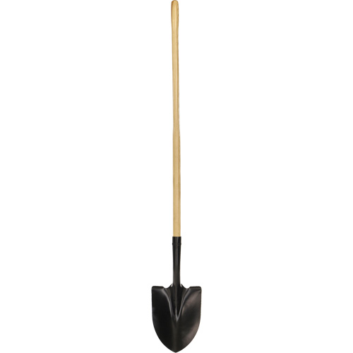 Round Point Shovel, Tempered Steel Blade, Wood, Straight Handle Ontario Packaging