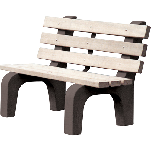 Park Benches, Recycled Plastic, 48" L x 25" W x 31" H, Grey Ontario Packaging
