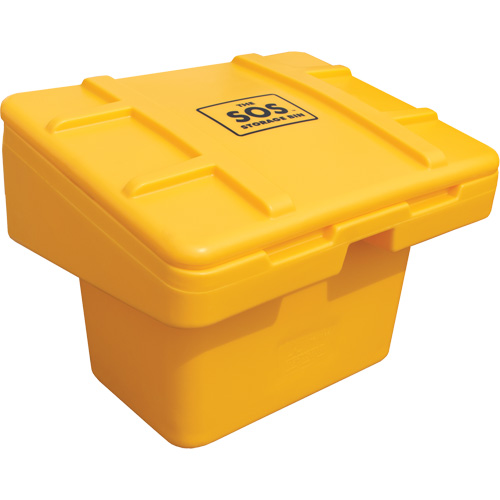 Salt Sand Container SOS, With Hasp, 30" x 24" x 24", 5.5 cu. Ft., Yellow Ontario Packaging