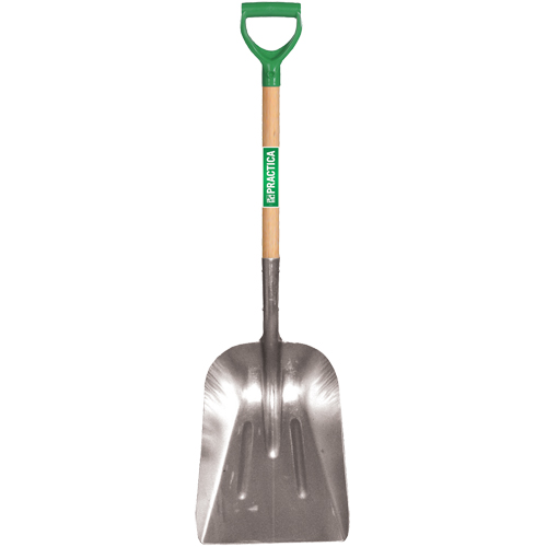 Scoop Shovel, Wood, Aluminum Blade, D-Grip Handle, 29" Length Ontario Packaging