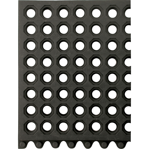24/Seven&reg; Matting, Rubber, 3' W x 3' L, 5/8" Thick, Black Ontario Packaging