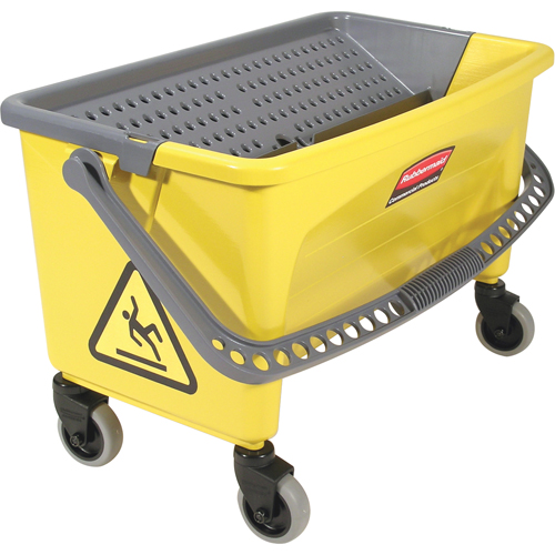 Seaux avec plaque essoreuse pour produits en microfibres, Pression vers le bas, 10,75 gal. US (43 Quart), Jaune Ontario Packaging