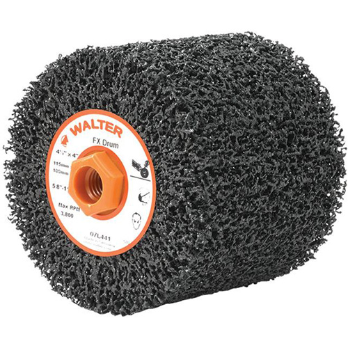 FX Reversible Drum, 4-1/2" Dia., 4" W, 5/8"-11 Arbor, Coarse Grit Ontario Packaging