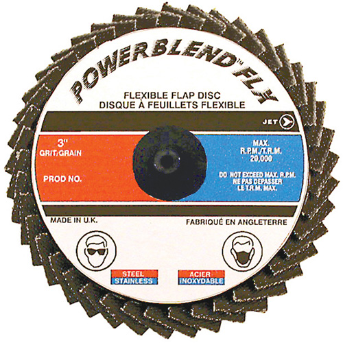 POWERBLEND FLX Roll-on Flap Disc, 2" x Type R, Z40 Grit, Zirconia Alumina Ontario Packaging
