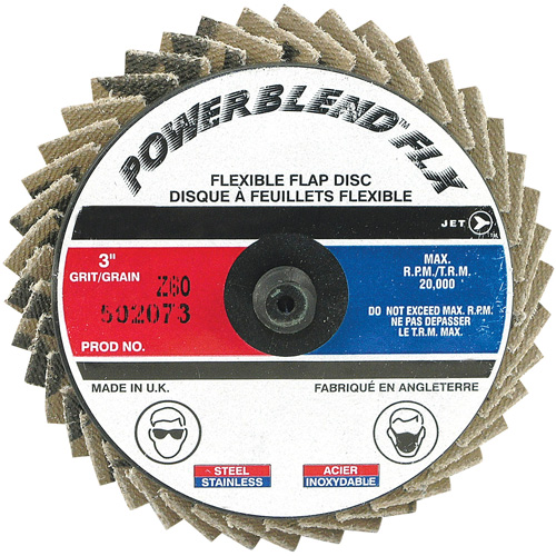 Powerblend FLX Roll-On Flap Disc, 3" x 60 Grit, Zirconia Alumina Ontario Packaging