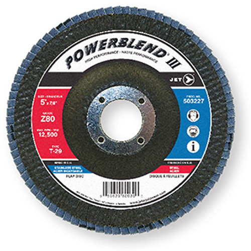 PowerBlend Flap Disc, 7" x 7/8", Type 29, Z120 Grit, Zirconia Alumina Ontario Packaging