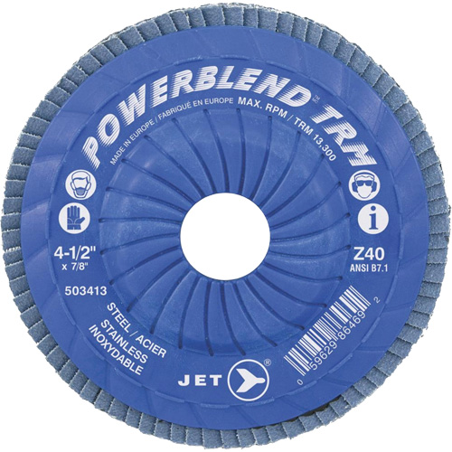 POWERBLEND TRM Trimmable Flap Disc, 5" x 7/8", Type 29, Z60 Grit, Zirconia Alumina Ontario Packaging