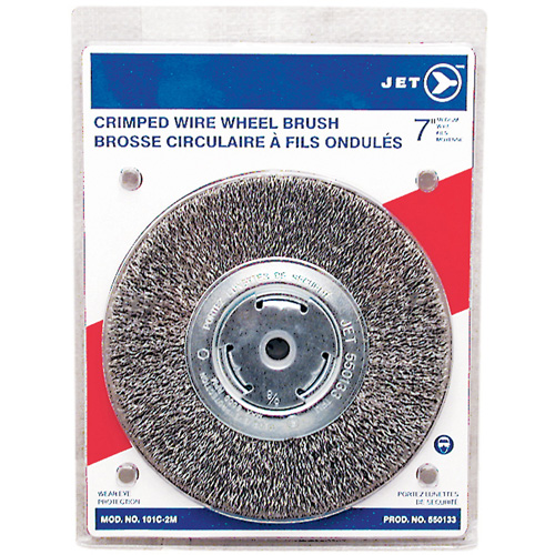 Crimped Wire Wheel, 7" Dia., 0.014" Fill, 1/2" - 2" Arbor Ontario Packaging