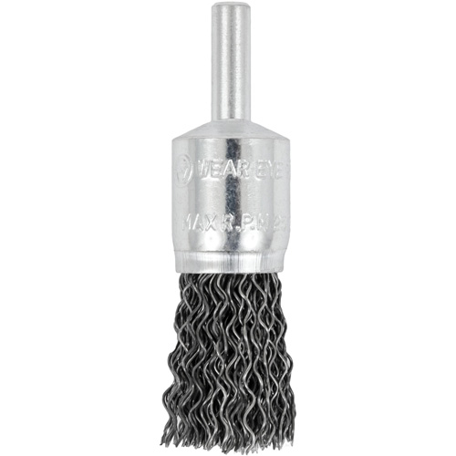 E050-20 Shaft Mounted Crimped End Brush, 1/2", 0.02" Fill, 1/4" Shank Ontario Packaging