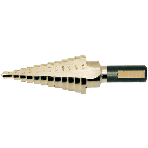 Super Premium Step Drill, 1/8" - 1/2" , 1/32" Increments, High Speed Steel Ontario Packaging