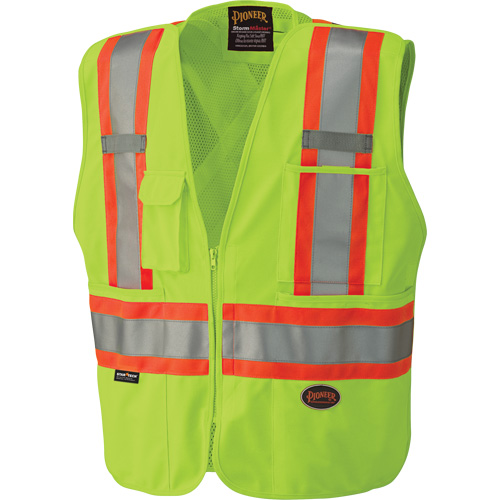 6936 5-Point Tear-Away Safety Vest, High Visibility Lime-Yellow, 2X-Large, Polyester Ontario Packaging