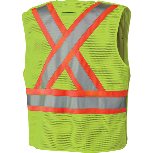 6936 5-Point Tear-Away Safety Vest, High Visibility Lime-Yellow, 2X-Large, Polyester Ontario Packaging
