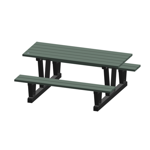 Recycled Plastic Outdoor Picnic Tables, 72" L x 60-5/16" W, Grey Ontario Packaging