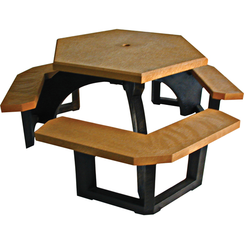 Recycled Plastic Hexagon Picnic Tables, 78" L x 78" W, Cedar Ontario Packaging
