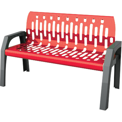 Stream Benches, Steel, 48" L x 25" W x 34" H, Red Ontario Packaging