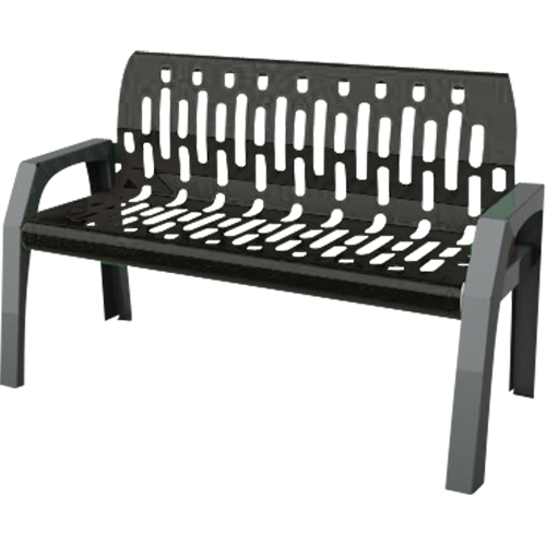 Stream Benches, Steel, 48" L x 25" W x 34" H, Black Ontario Packaging