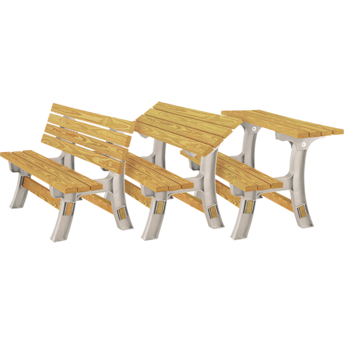 Banc/table de parc &agrave; dessus convertible Basics, Plastique, 96" lo x 26" la x 34" h, Sable Ontario Packaging