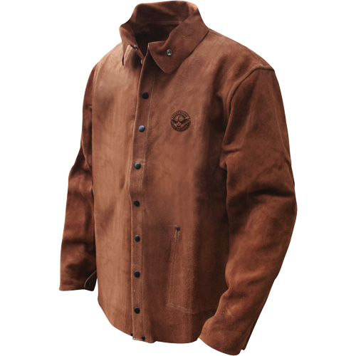 Gander Brand Split Cowhide Welding Jacket, Leather, Medium, Brown Ontario Packaging
