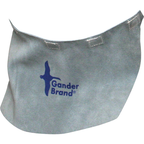Gander Brand Split Leather Welding Helmet Bib, Pearl Grey Ontario Packaging
