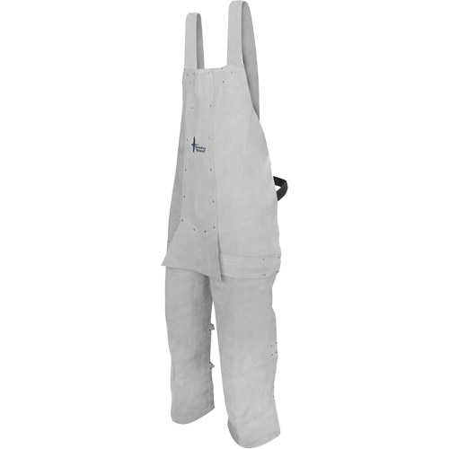 Leather Welding Apron, Split-Leg Bib, Pearl Grey Ontario Packaging