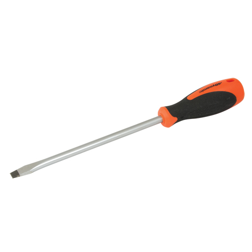Slotted Screwdriver, 3/8" Tip, Round, 12-5/8" L, Cushion Grip Handle Ontario Packaging