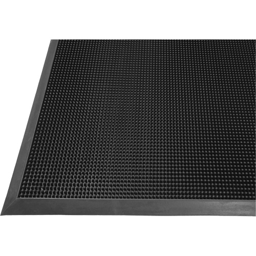 Gritstop Fingermat Matting, Rubber, Scraper Type, Textured Pattern, 2-2/3" x 3-3/4", Black Ontario Packaging