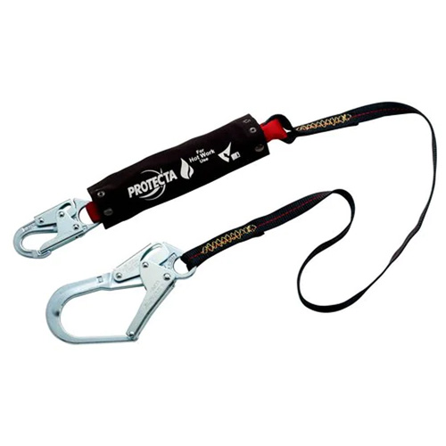 PRO Shock-Absorbing Lanyard, 6', Snap Hook Center, Snap Hook Leg Ends, Kevlar&reg; Ontario Packaging