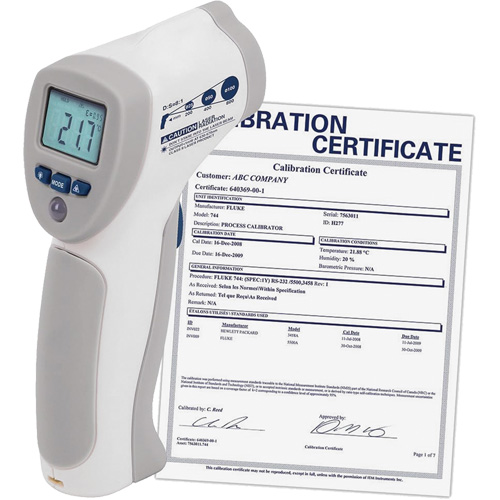 Thermom&egrave;tre &agrave; infrarouge alimentaire avec certificat ISO, -4°- 392° F ( -20° - 200° C )/-58°- 4° F ( -50° - -20° C ), 8:1, &eacute;missivit&eacute; Fixe Ontario Packaging